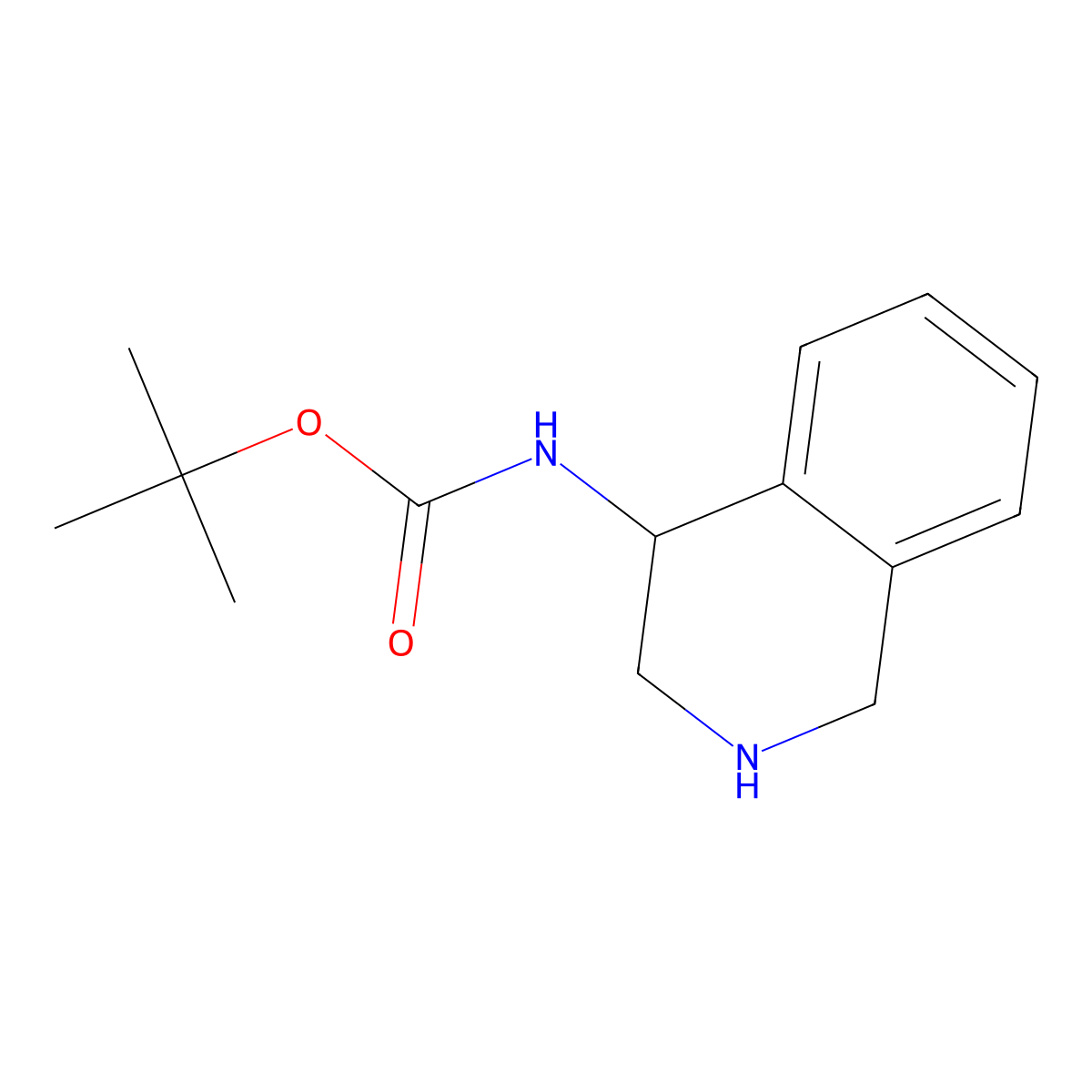 tert-Butyl (1,2,3,4-tetrahydroisoquinolin-4-yl)carbamate molecular structure, CAS 1690454-39-7