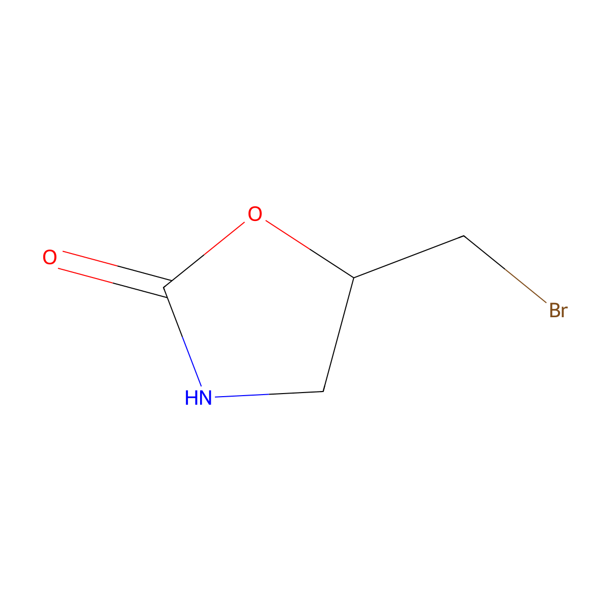 (5R)-5-(bromomethyl)-1,3-oxazolidin-2-one molecular structure, CAS 169048-80-0