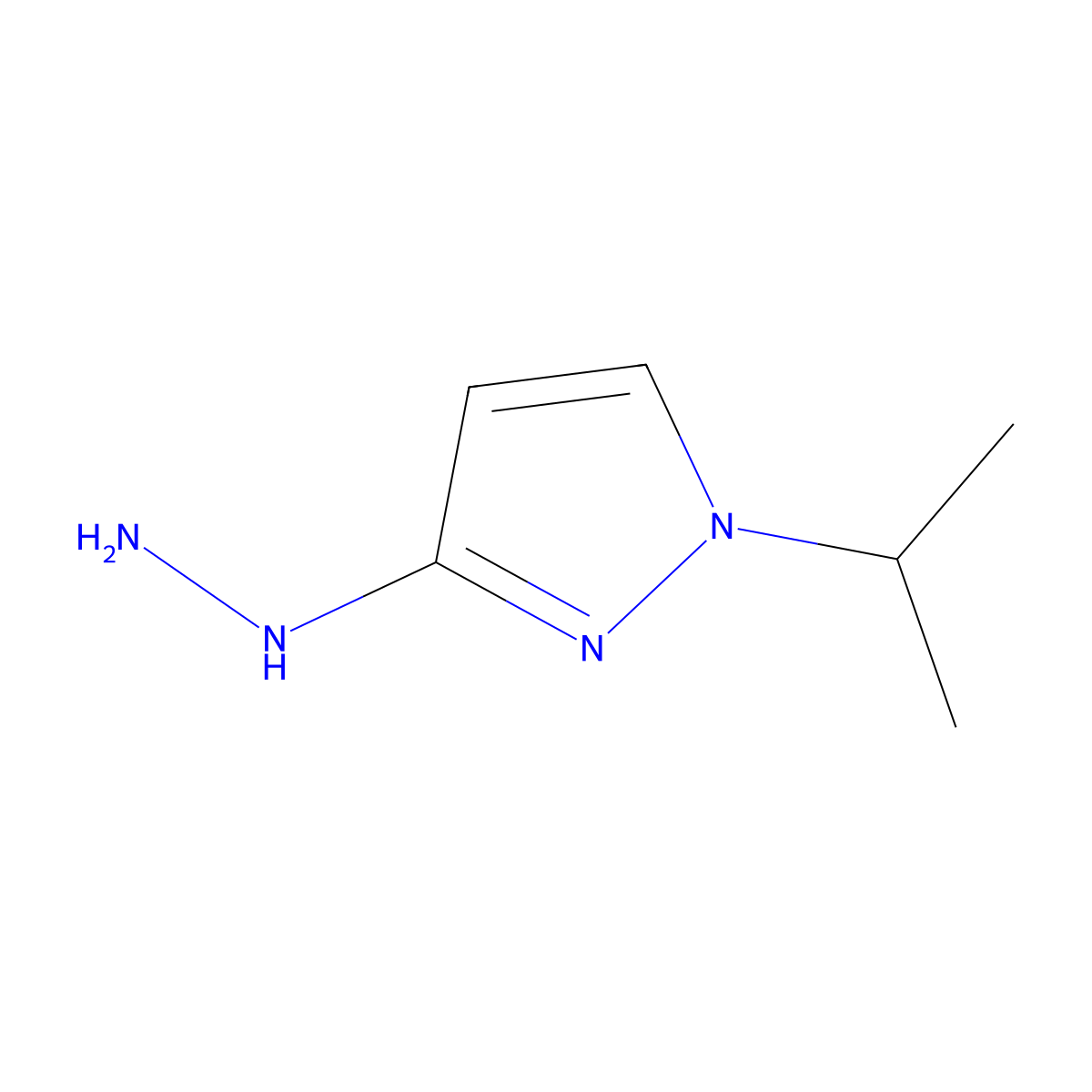 3-hydrazinyl-1-(propan-2-yl)-1H-pyrazole molecular structure, CAS 1690481-27-6
