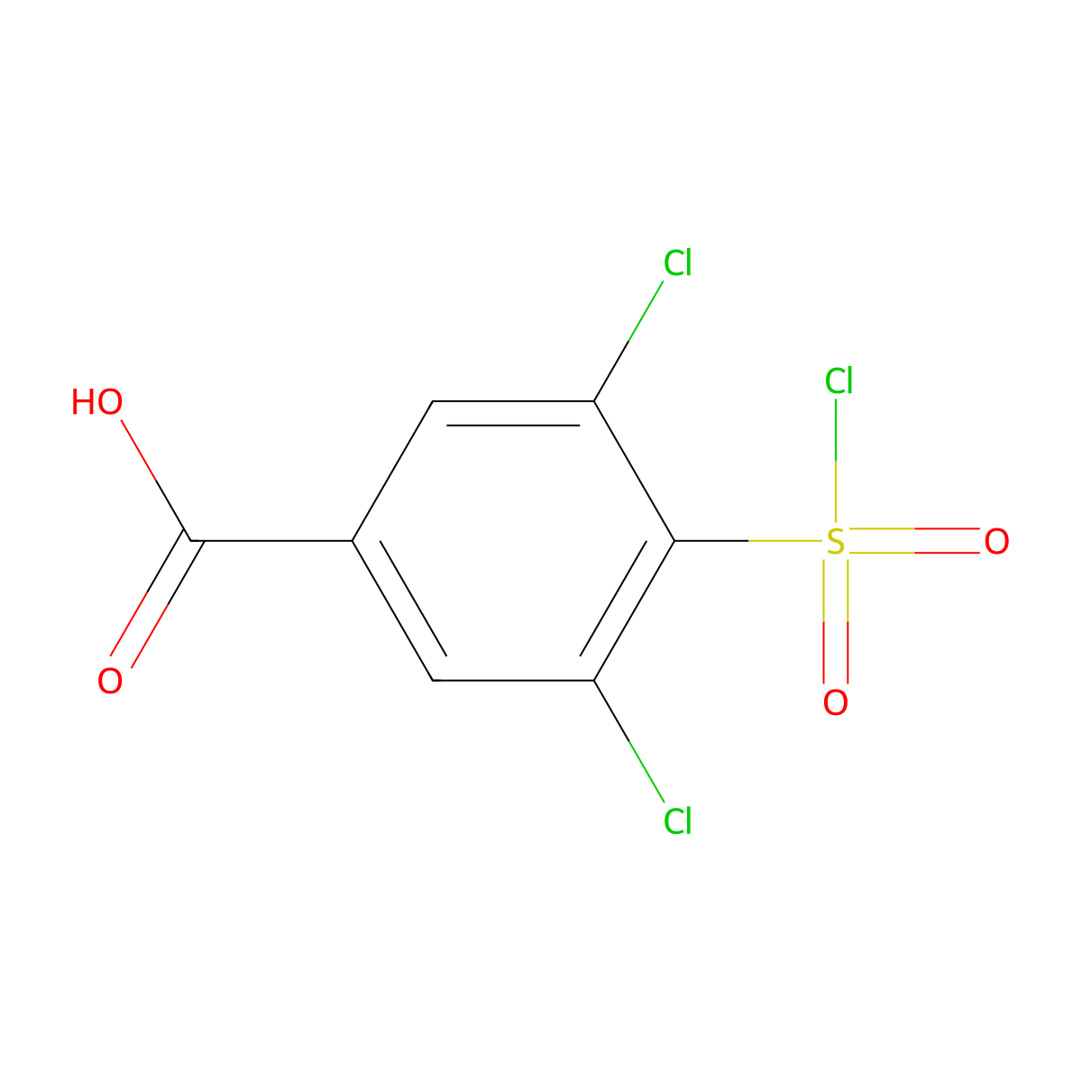 3,5-Dichloro-4-(chlorosulfonyl)benzoic acid molecular structure, CAS 1690503-05-9