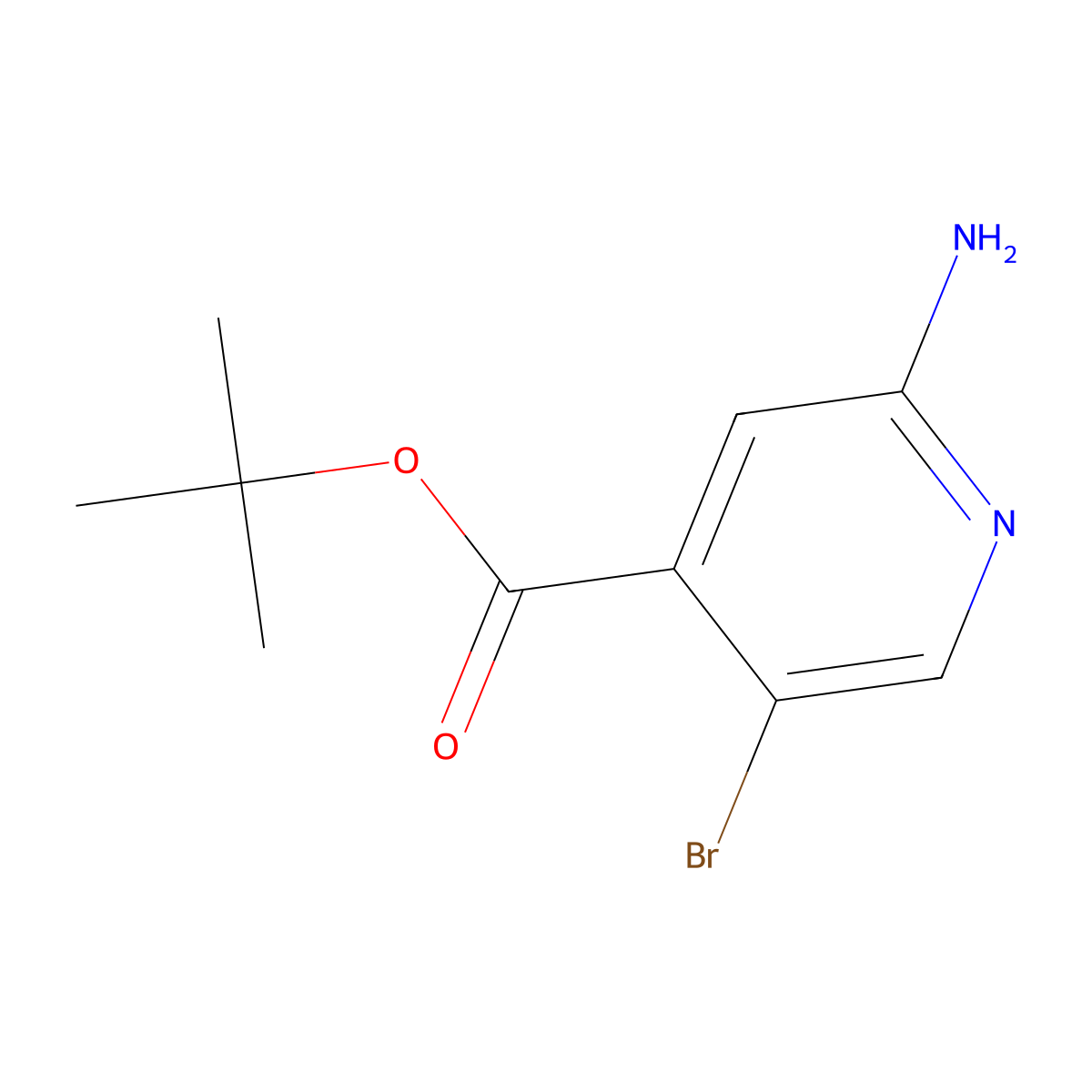 Tert-butyl 2-amino-5-bromopyridine-4-carboxylate molecular structure, CAS 1690506-69-4
