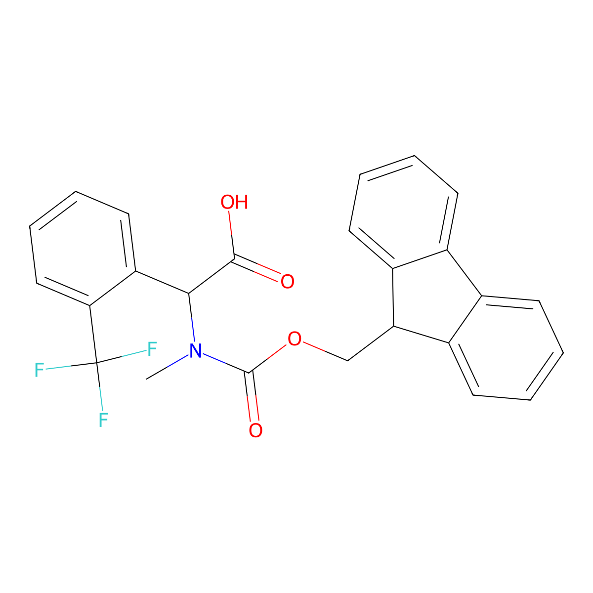 2-({[(9H-fluoren-9-yl)methoxy]carbonyl}(methyl)amino)-2-[2-(trifluoromethyl)phenyl]acetic acid molecular structure, CAS 1690507-70-0