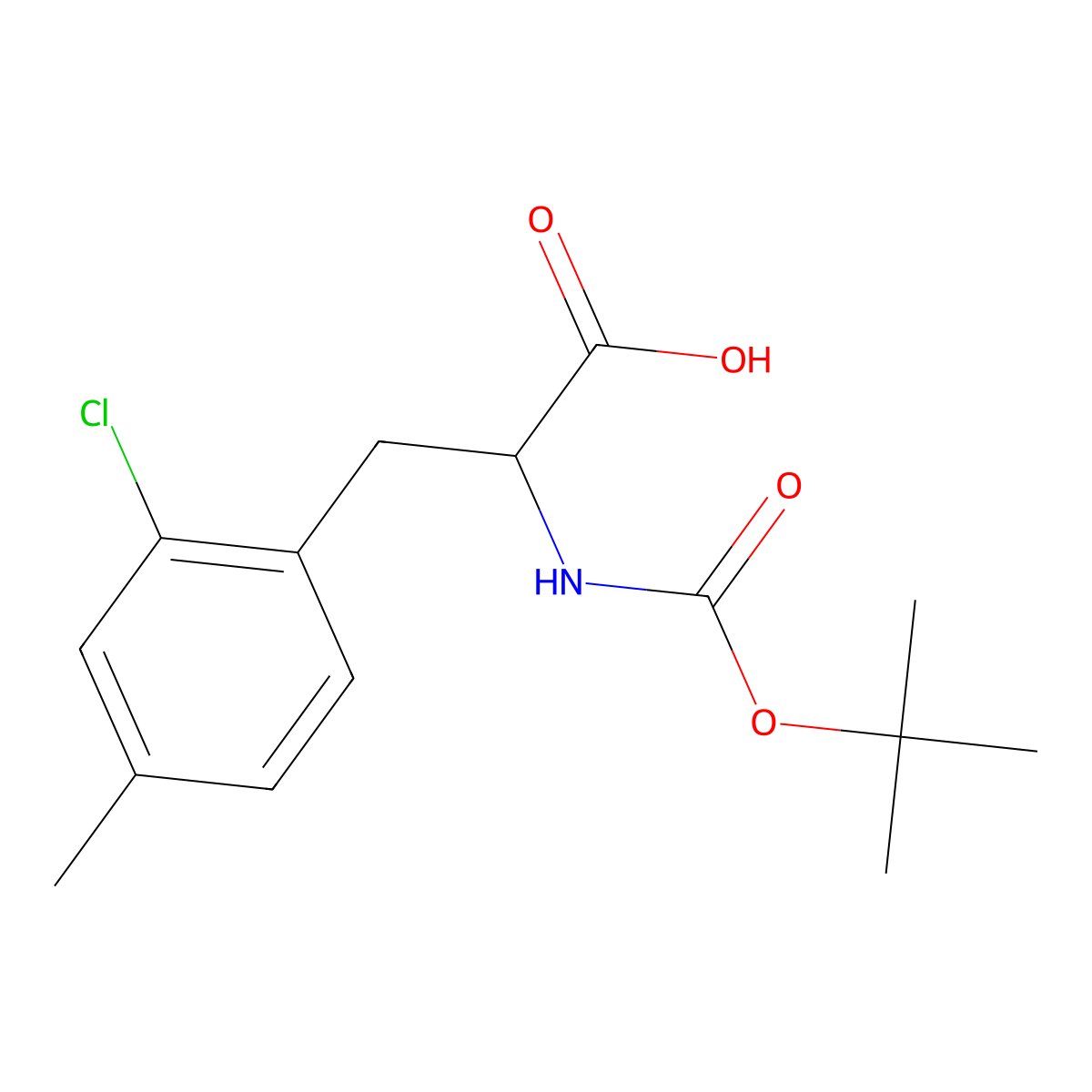 2-{[(Tert-butoxy)carbonyl]amino}-3-(2-chloro-4-methylphenyl)propanoic acid molecular structure, CAS 1690532-75-2