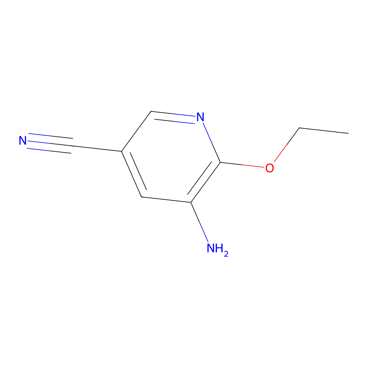 5-Amino-6-ethoxypyridine-3-carbonitrile molecular structure, CAS 1690534-24-7