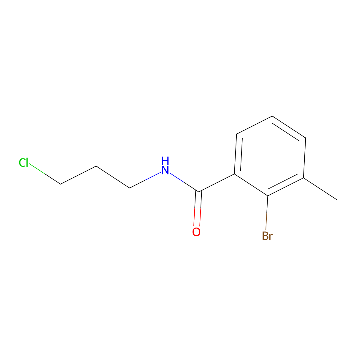 2-Bromo-N-(3-chloropropyl)-3-methylbenzamide molecular structure, CAS 1690539-36-6