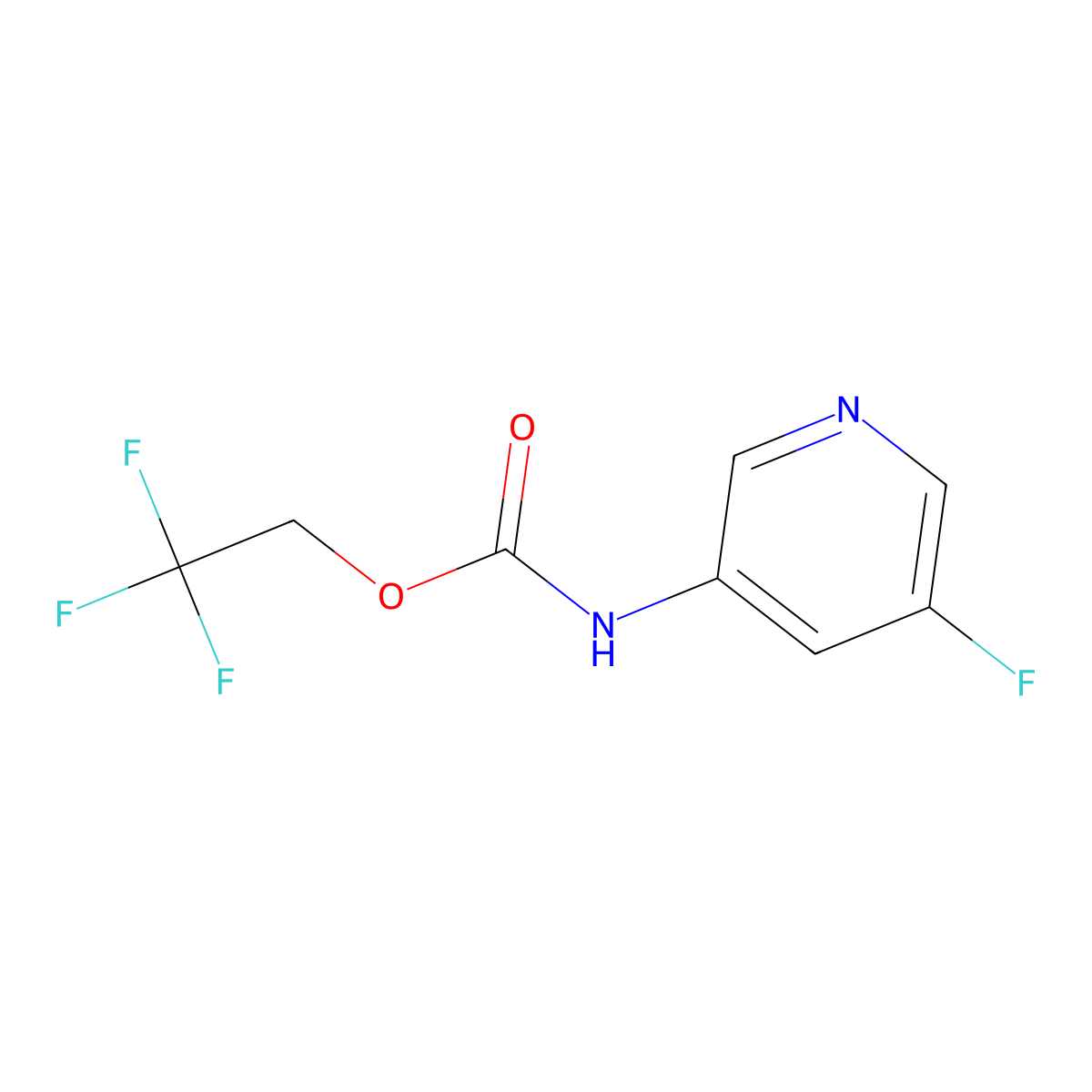 2,2,2-trifluoroethyl N-(5-fluoropyridin-3-yl)carbamate molecular structure, CAS 1690543-74-8