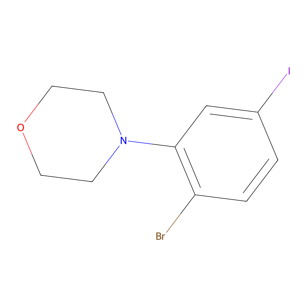4-(2-Bromo-5-iodophenyl)morpholine molecular structure, CAS 1690556-75-2