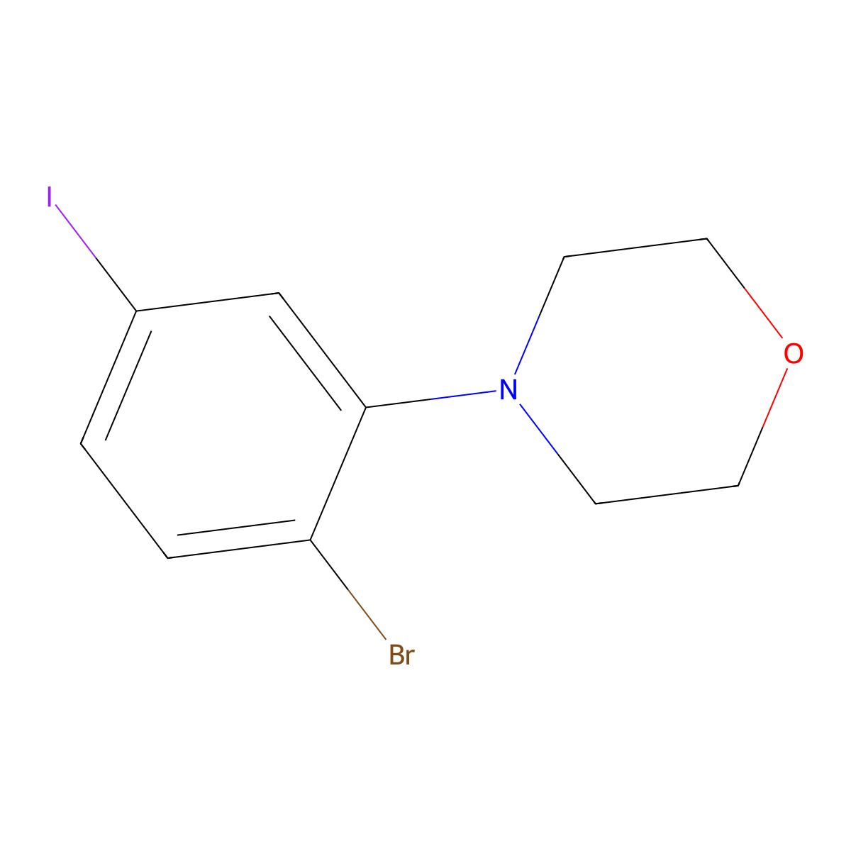 4-(2-Bromo-5-iodophenyl)morpholine molecular structure, CAS 1690556-75-2