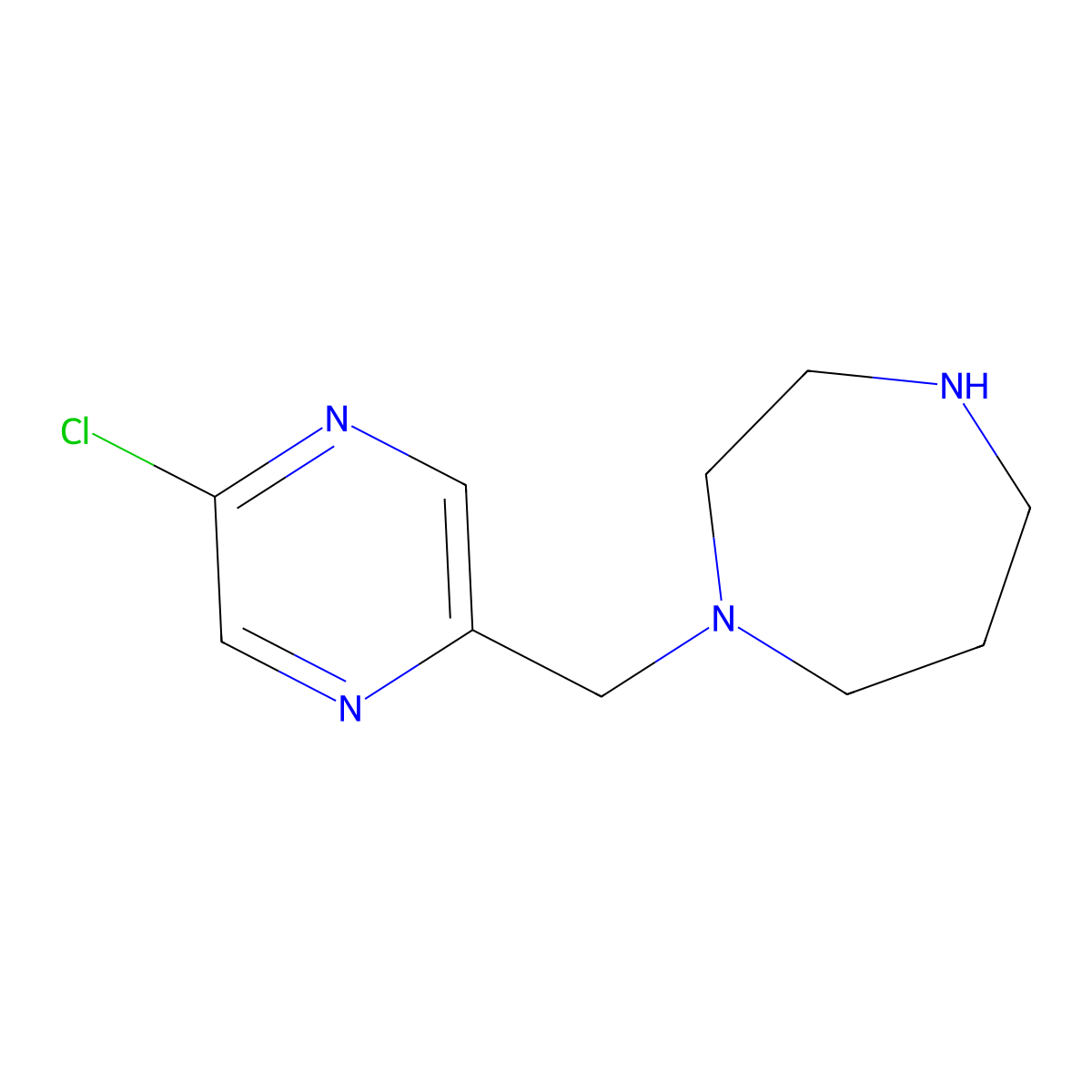 1-[(5-Chloropyrazin-2-yl)methyl]-1,4-diazepane molecular structure, CAS 1690557-17-5