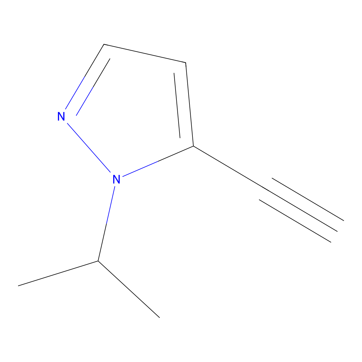 5-ethynyl-1-(propan-2-yl)-1H-pyrazole molecular structure, CAS 1690560-11-2