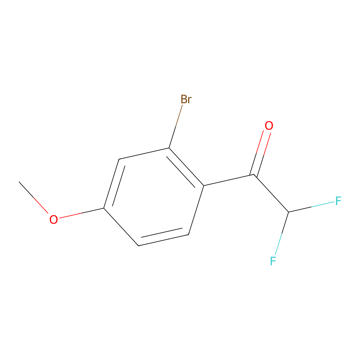 1-(2-Bromo-4-methoxyphenyl)-2,2-difluoroethan-1-one molecular structure, CAS 1690564-20-5