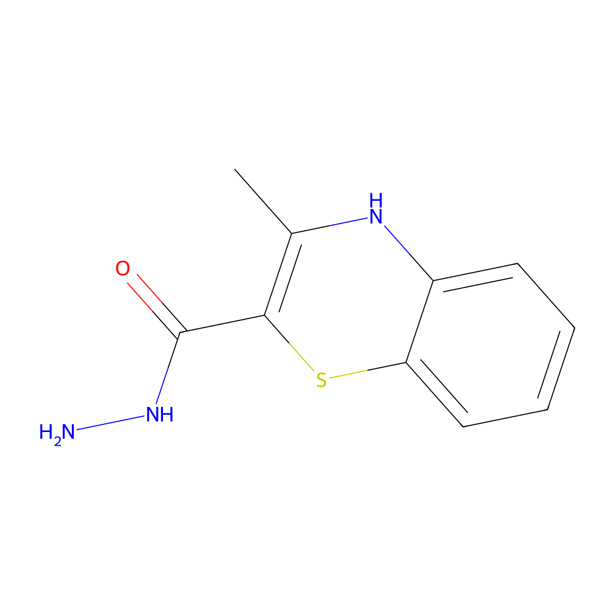 3-methyl-4H-1,4-benzothiazine-2-carbohydrazide molecular structure, CAS 169058-47-3