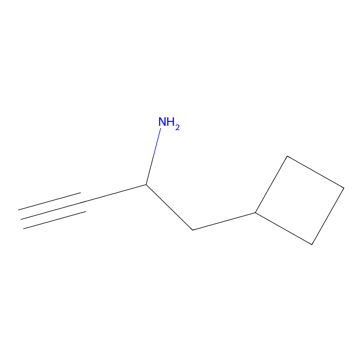 1-Cyclobutylbut-3-yn-2-amine molecular structure, CAS 1690580-95-0