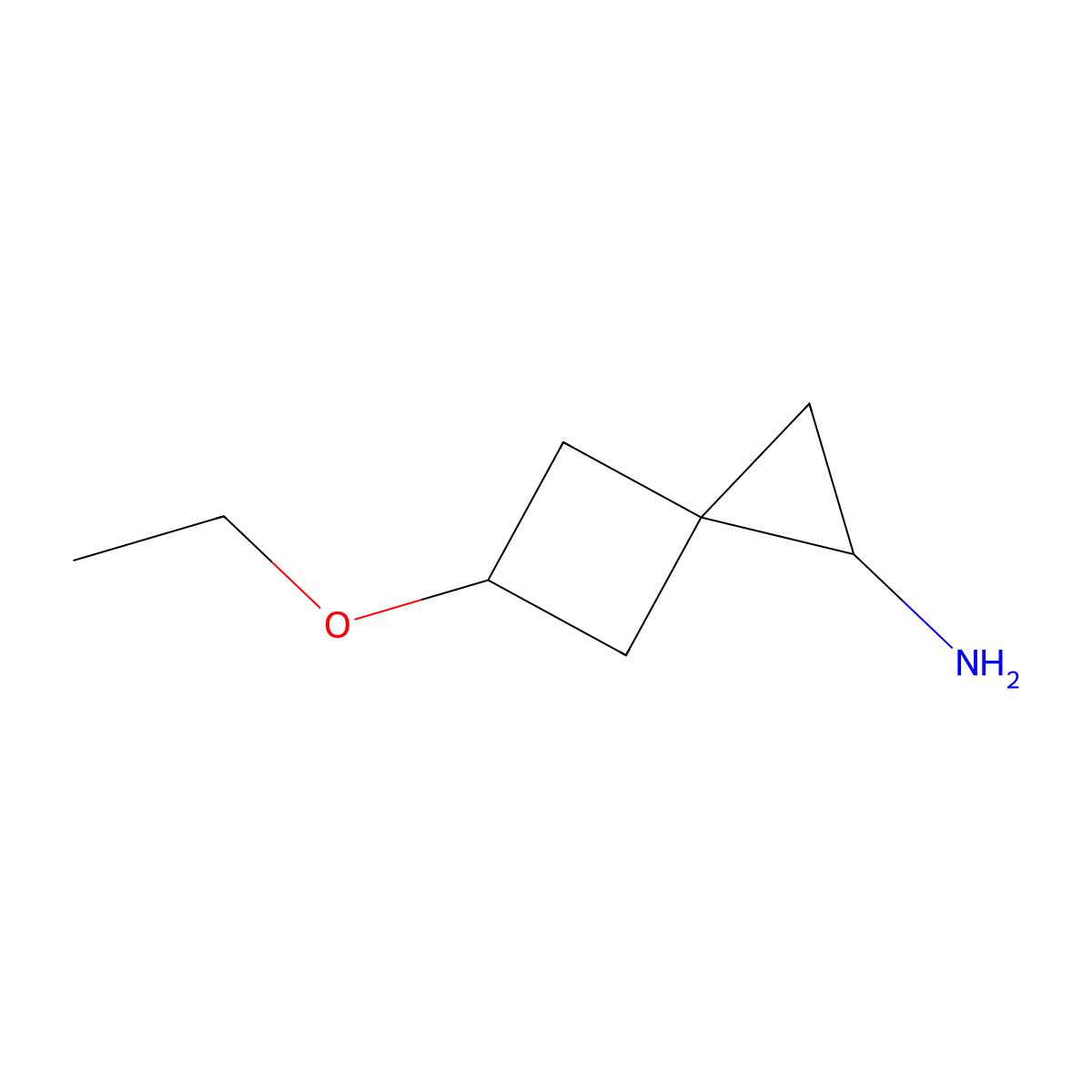 5-Ethoxyspiro[2.3]hexan-1-amine molecular structure, CAS 1690596-85-0