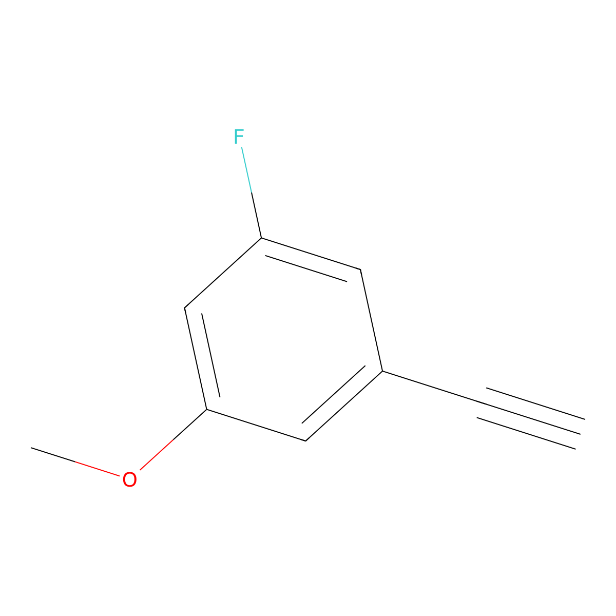 1-Ethynyl-3-fluoro-5-methoxybenzene molecular structure, CAS 1690599-79-1