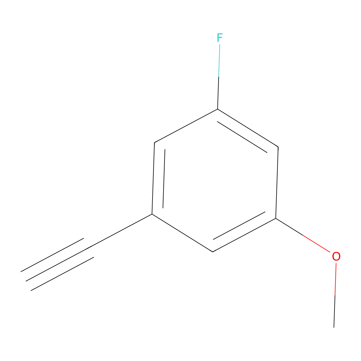 1-Ethynyl-3-fluoro-5-methoxybenzene molecular structure, CAS 1690599-79-1