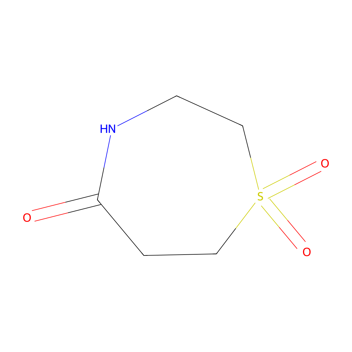 Tetrahydro-1,4-thiazepan-5-one-1,1-dioxide molecular structure, CAS 16906-20-0