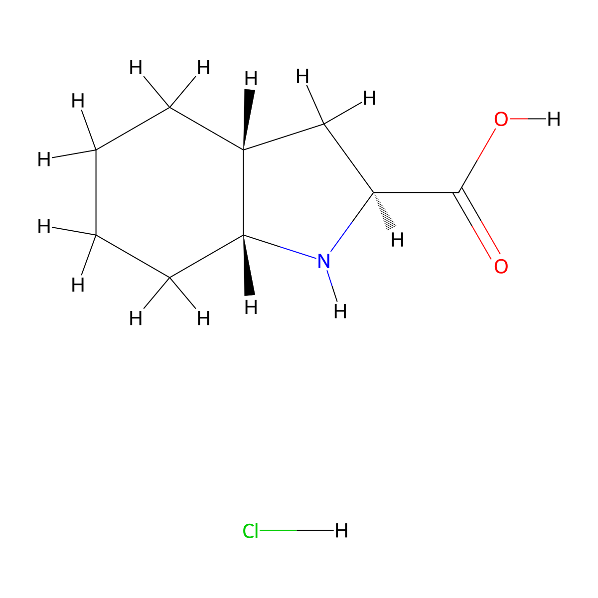 (2S,3AR,7AR)-Octahydro-1H-indole-2-carboxylic acid hydrochloride molecular structure, CAS 169061-41-0