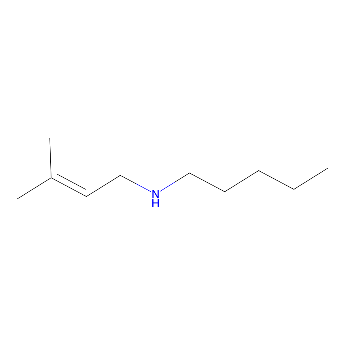 N-(3-methylbut-2-enyl)pentan-1-amine molecular structure, CAS 1690611-55-2
