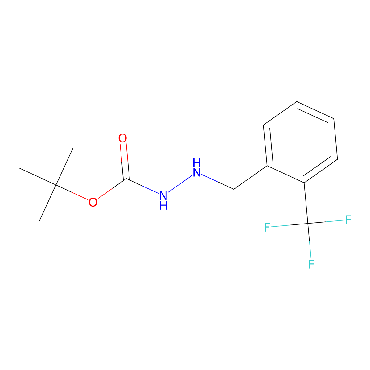 Tert-butyl 2-(2-(trifluoromethyl)benzyl)hydrazinecarboxylate molecular structure, CAS 1690617-00-5