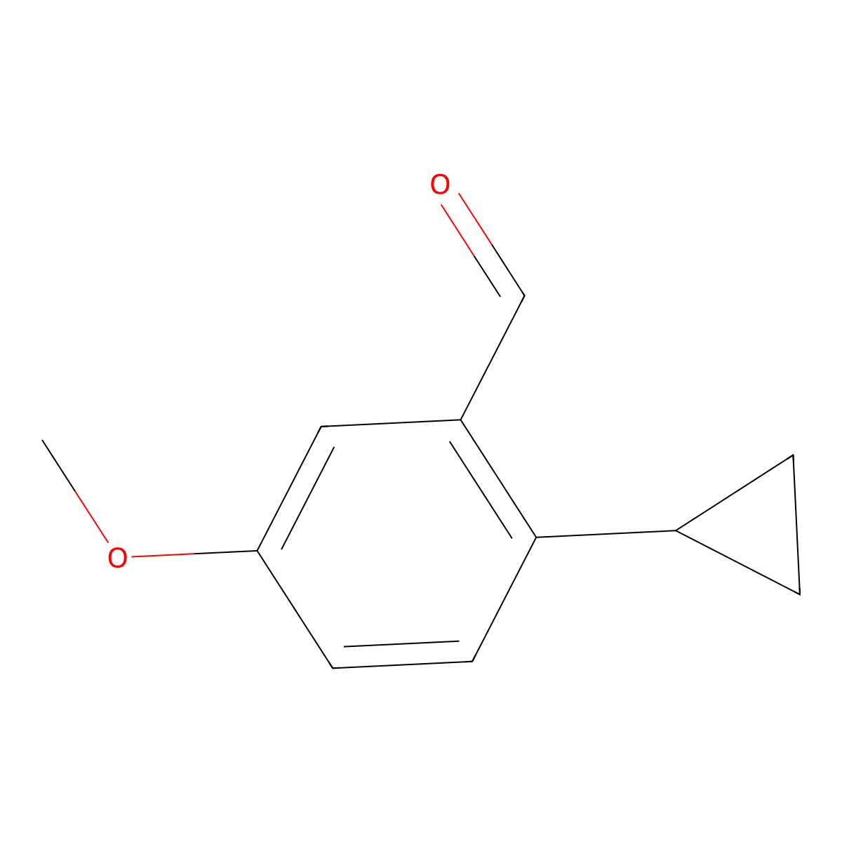 2-Cyclopropyl-5-methoxybenzaldehyde molecular structure, CAS 1690619-66-9