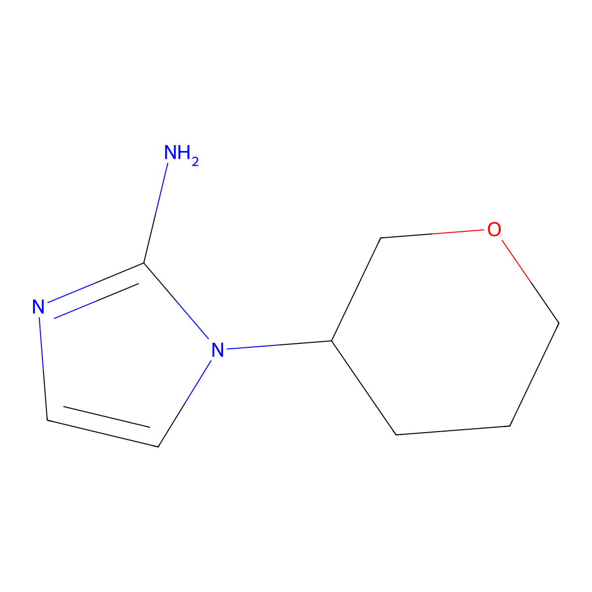 1-(Oxan-3-yl)-1H-imidazol-2-amine molecular structure, CAS 1690643-04-9