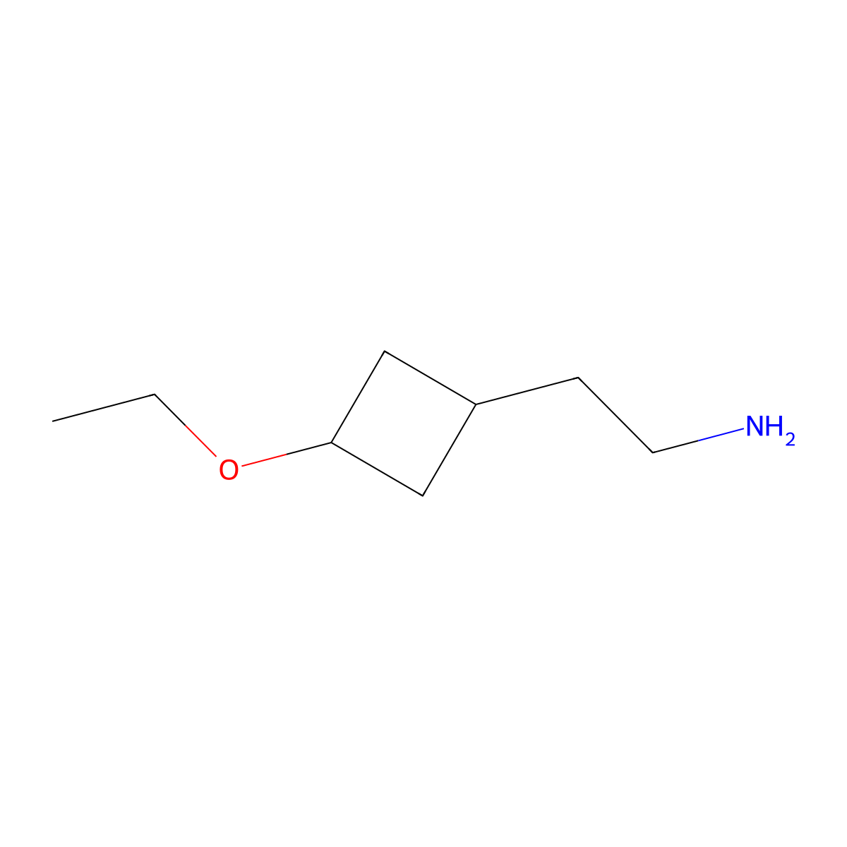 2-(3-Ethoxycyclobutyl)ethan-1-amine molecular structure, CAS 1690649-34-3