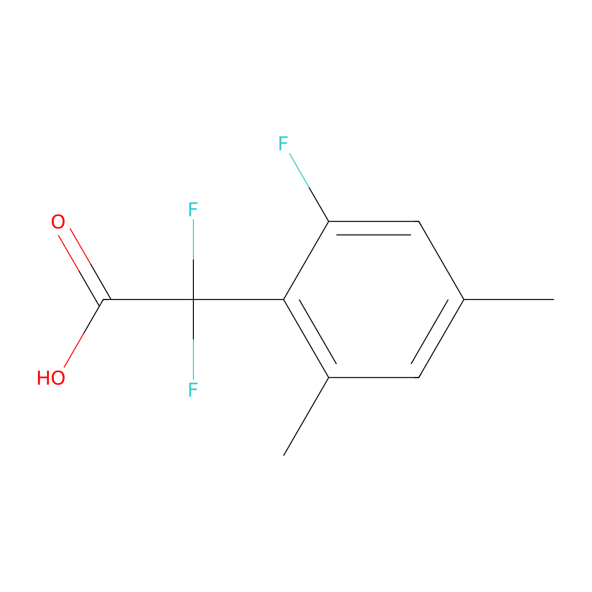 2,2-Difluoro-2-(2-fluoro-4,6-dimethylphenyl)acetic acid molecular structure, CAS 1690659-63-2
