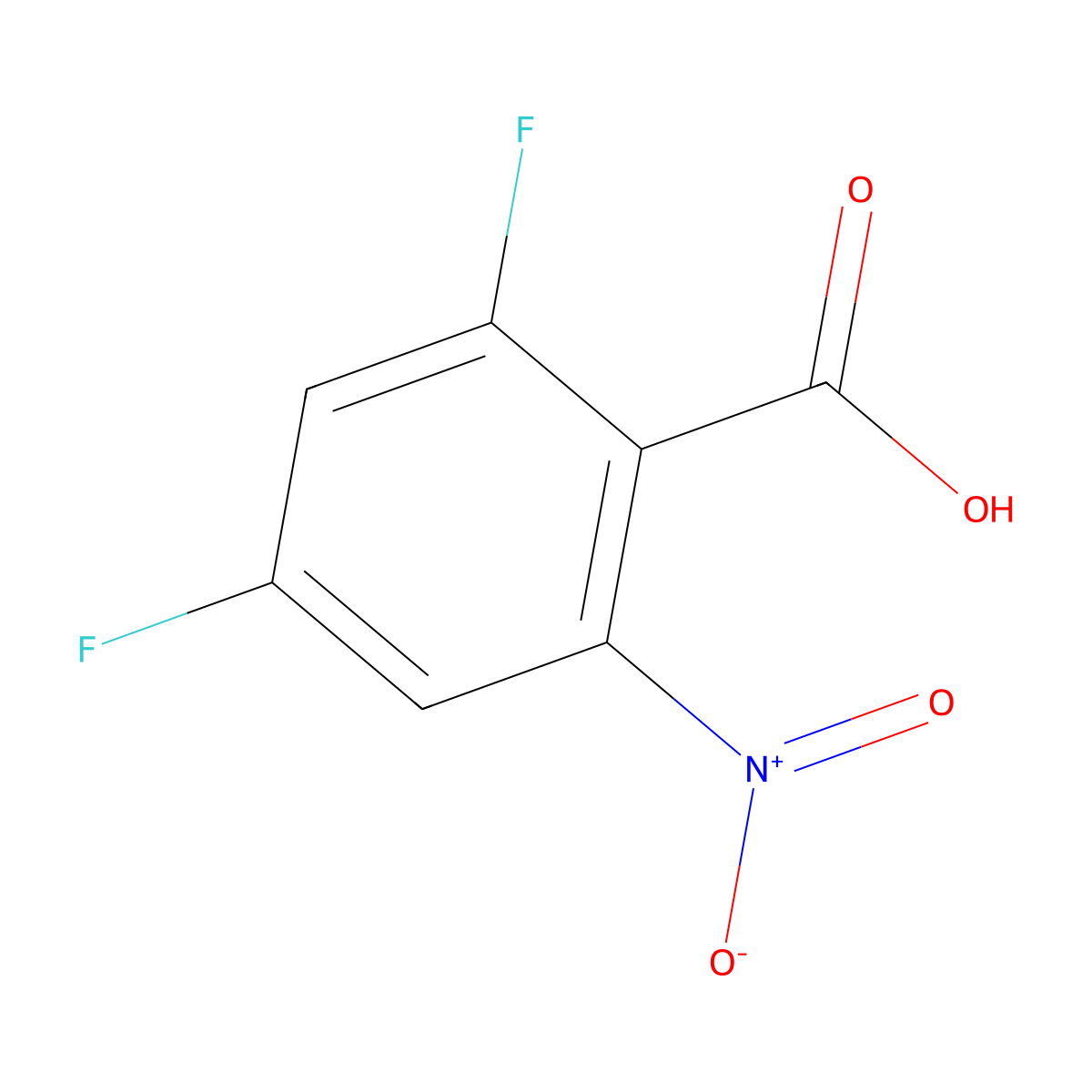 2,4-Difluoro-6-nitrobenzoic acid molecular structure, CAS 1690669-99-8
