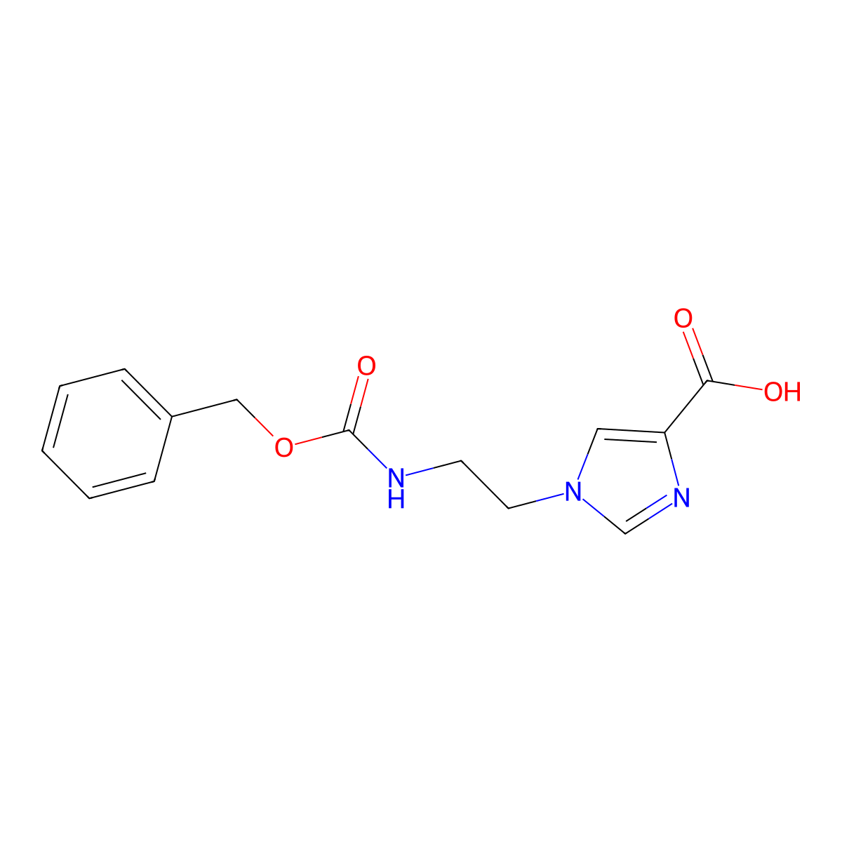 1-(2-(((Benzyloxy)carbonyl)amino)ethyl)-1H-imidazole-4-carboxylic acid molecular structure, CAS 1690701-62-2