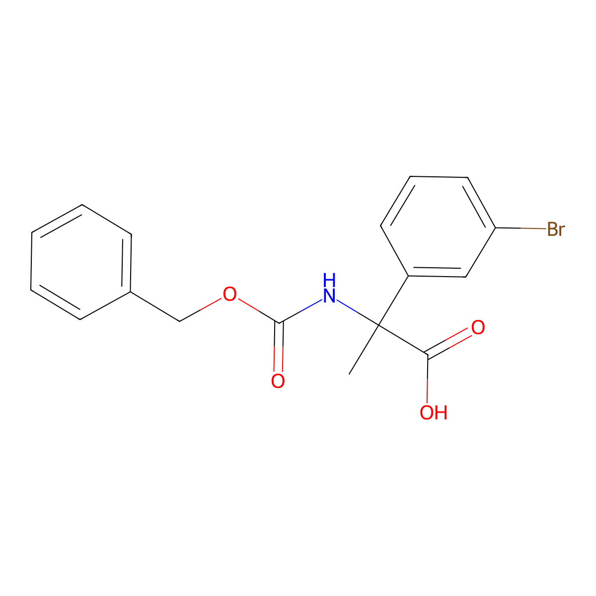 2-{[(Benzyloxy)carbonyl]amino}-2-(3-bromophenyl)propanoic acid molecular structure, CAS 1690731-50-0
