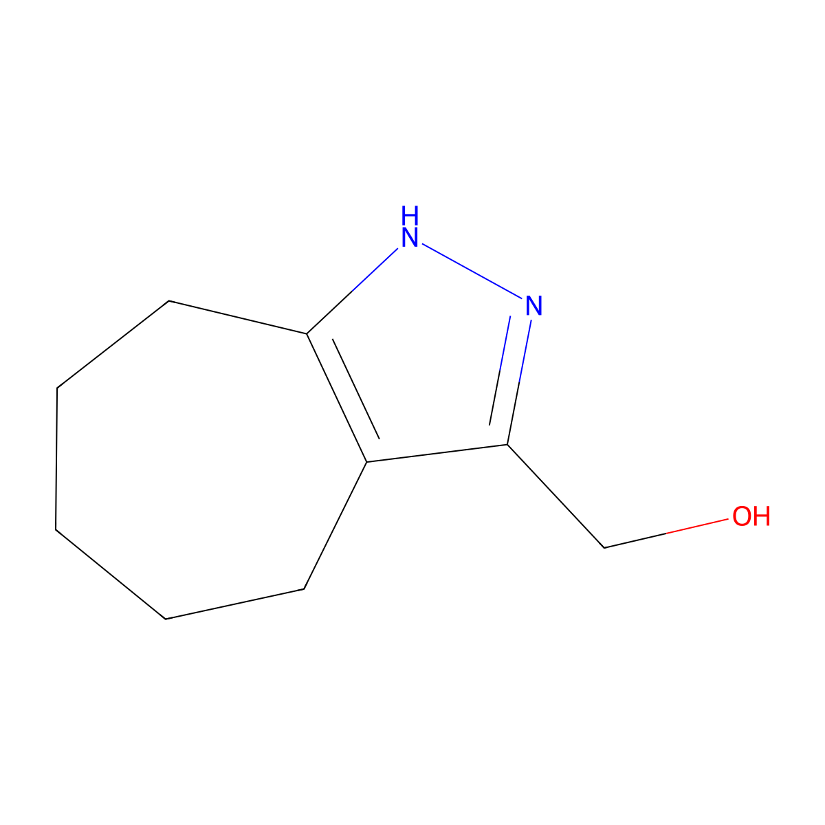 (2,4,5,6,7,8-Hexahydrocyclohepta[c]pyrazol-3-yl)methanol molecular structure, CAS 1690752-33-0