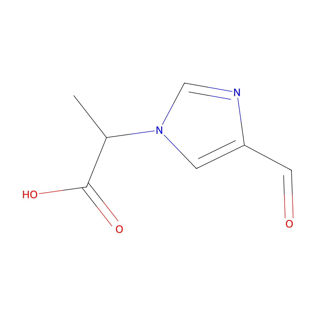 2-(4-formyl-1H-imidazol-1-yl)propanoic acid molecular structure, CAS 1690760-62-3