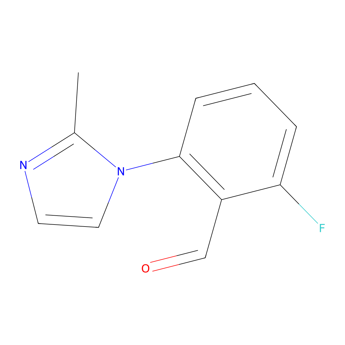 2-Fluoro-6-(2-methyl-1H-imidazol-1-yl)benzaldehyde molecular structure, CAS 1690765-60-6