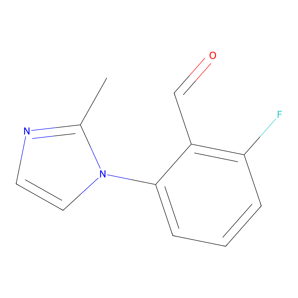 2-Fluoro-6-(2-methyl-1H-imidazol-1-yl)benzaldehyde molecular structure, CAS 1690765-60-6