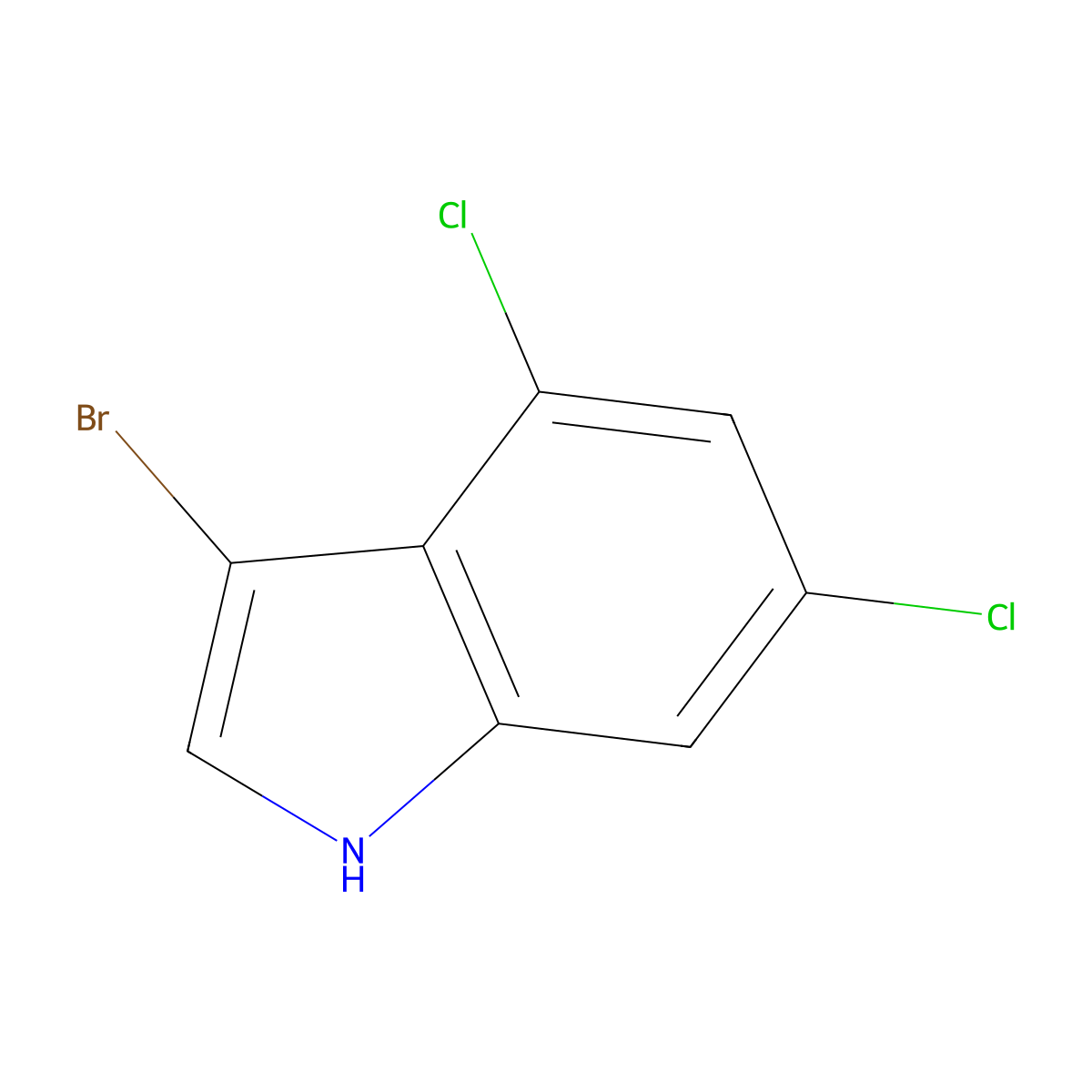3-bromo-4,6-dichloro-1H-indole molecular structure, CAS 1690785-82-0