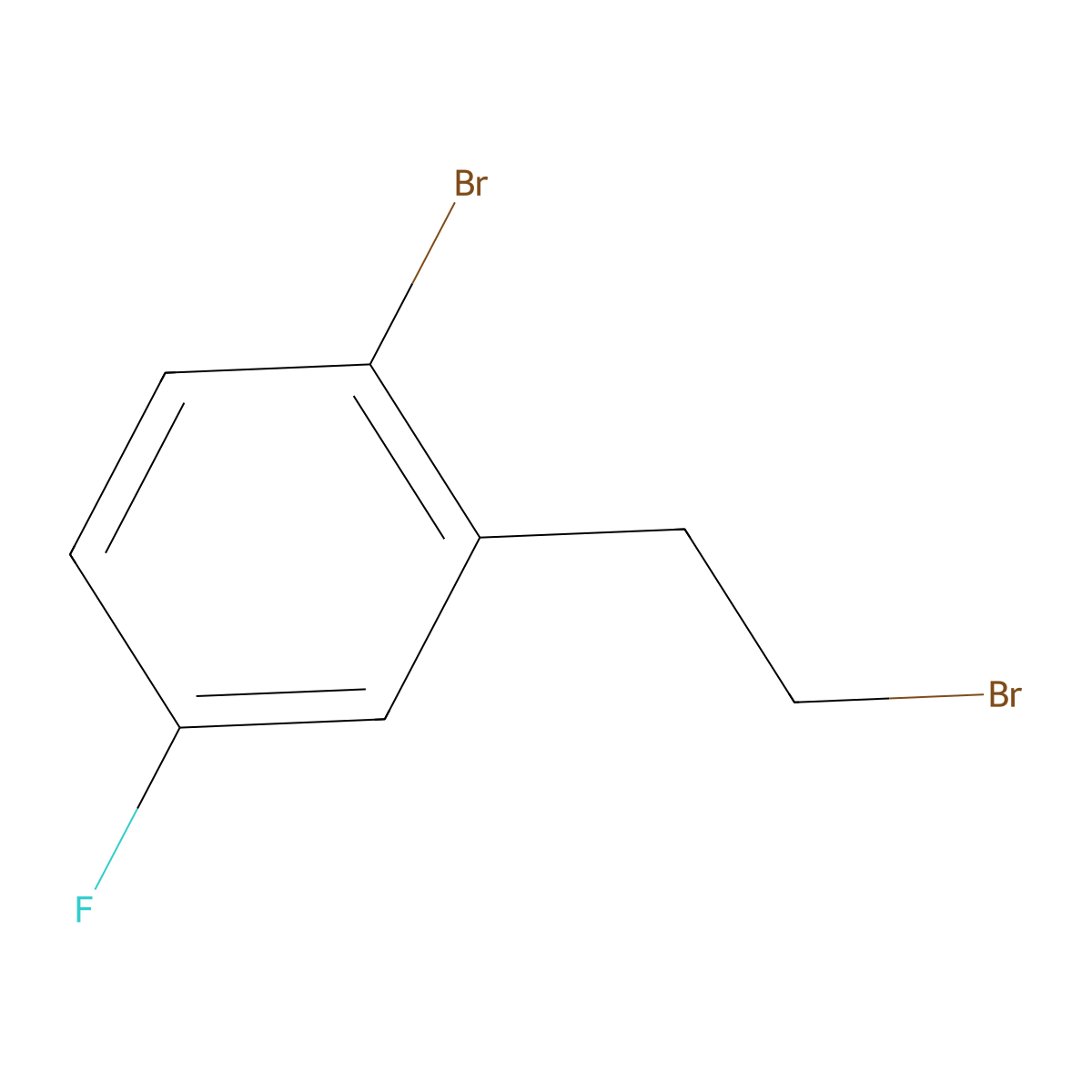 1-Bromo-2-(2-bromoethyl)-4-fluorobenzene molecular structure, CAS 1690789-24-2