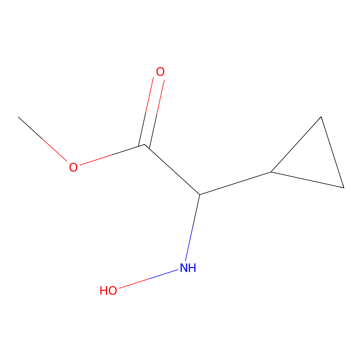 methyl 2-cyclopropyl-2-(N-hydroxyamino)acetate molecular structure, CAS 1690791-18-4