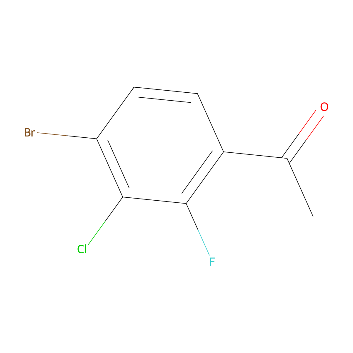 1-(4-Bromo-3-chloro-2-fluorophenyl)ethan-1-one molecular structure, CAS 1690794-26-3