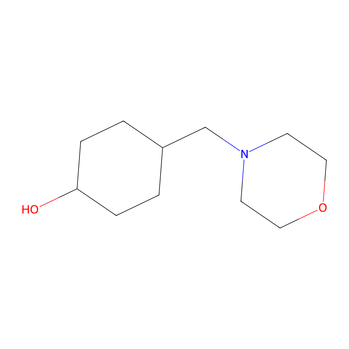4-[(Morpholin-4-yl)methyl]cyclohexan-1-ol molecular structure, CAS 1690798-92-5