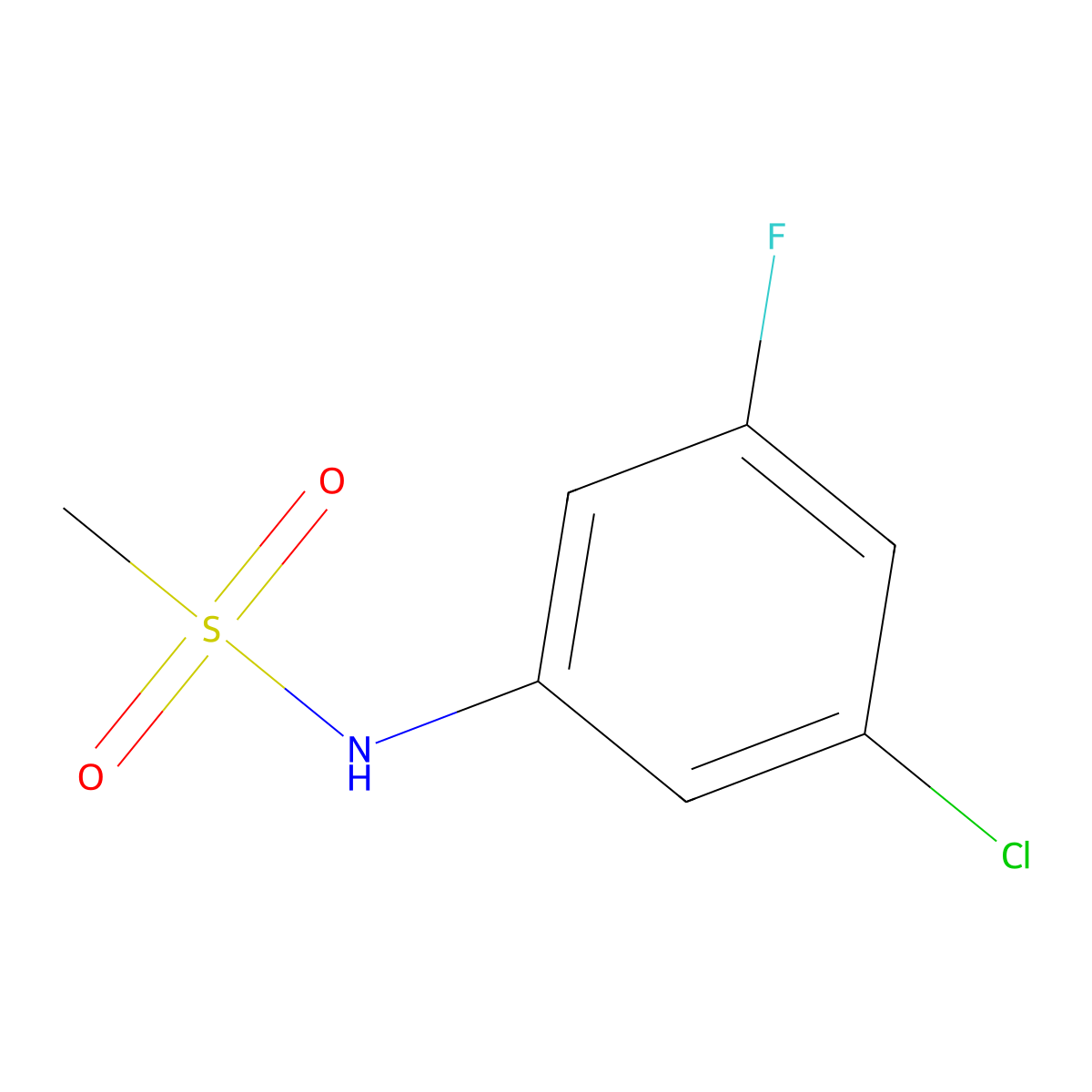 N-(3-Chloro-5-fluorophenyl)methanesulfonamide molecular structure, CAS 1690800-28-2