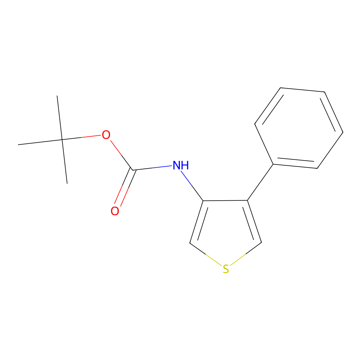 tert-butyl N-(4-phenylthiophen-3-yl)carbamate molecular structure, CAS 1690803-76-9