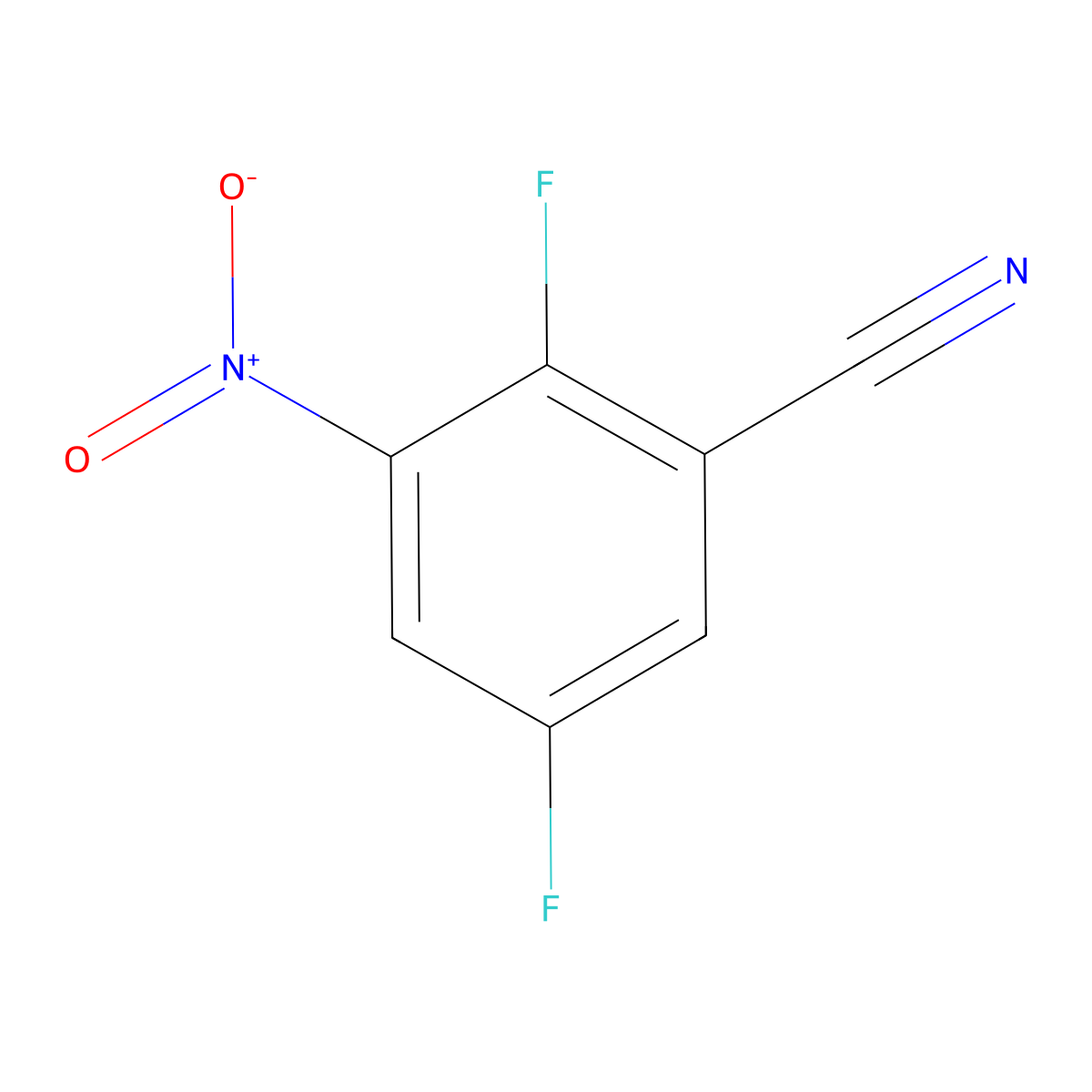 2,5-Difluoro-3-nitrobenzonitrile molecular structure, CAS 1690818-46-2