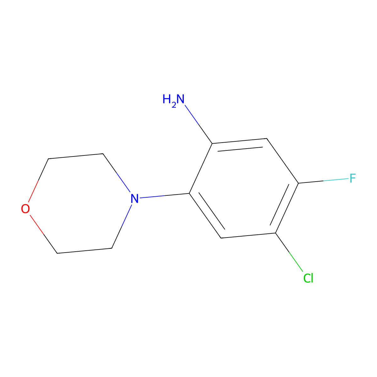 4-Chloro-5-fluoro-2-(morpholin-4-yl)aniline molecular structure, CAS 1690822-63-9