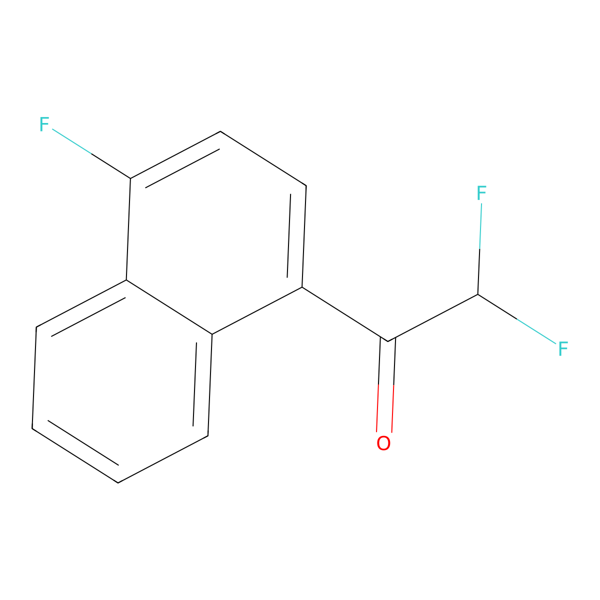 2,2-Difluoro-1-(4-fluoronaphthalen-1-yl)ethan-1-one molecular structure, CAS 1690837-37-6