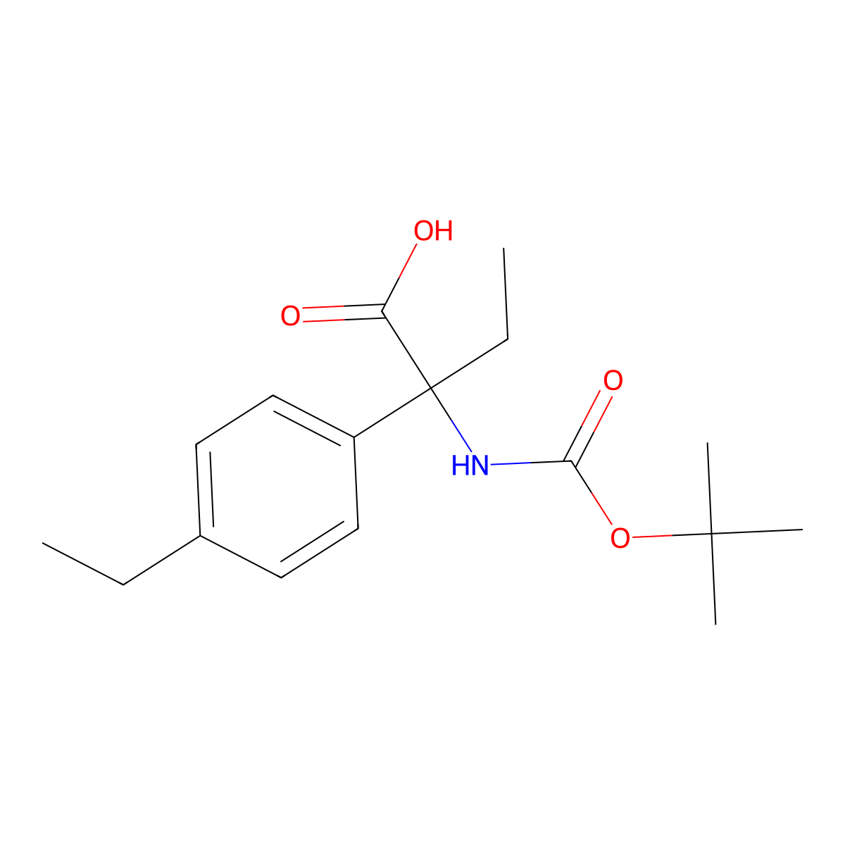 2-{[(Tert-butoxy)carbonyl]amino}-2-(4-ethylphenyl)butanoic acid molecular structure, CAS 1690843-26-5