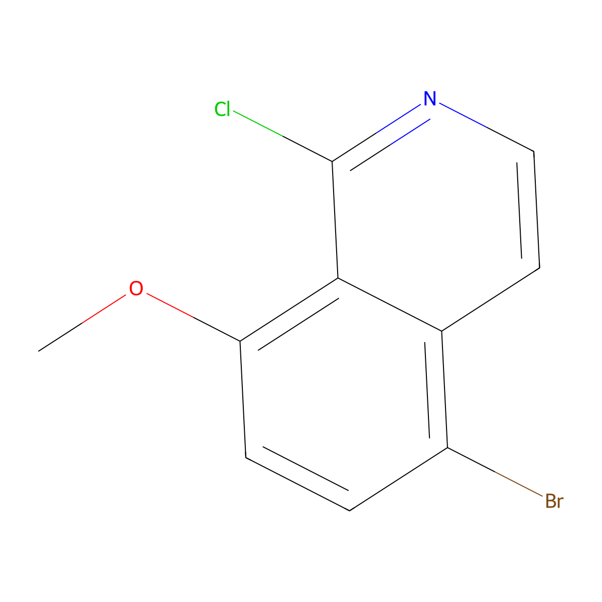 5-Bromo-1-chloro-8-methoxyisoquinoline molecular structure, CAS 1690846-94-6
