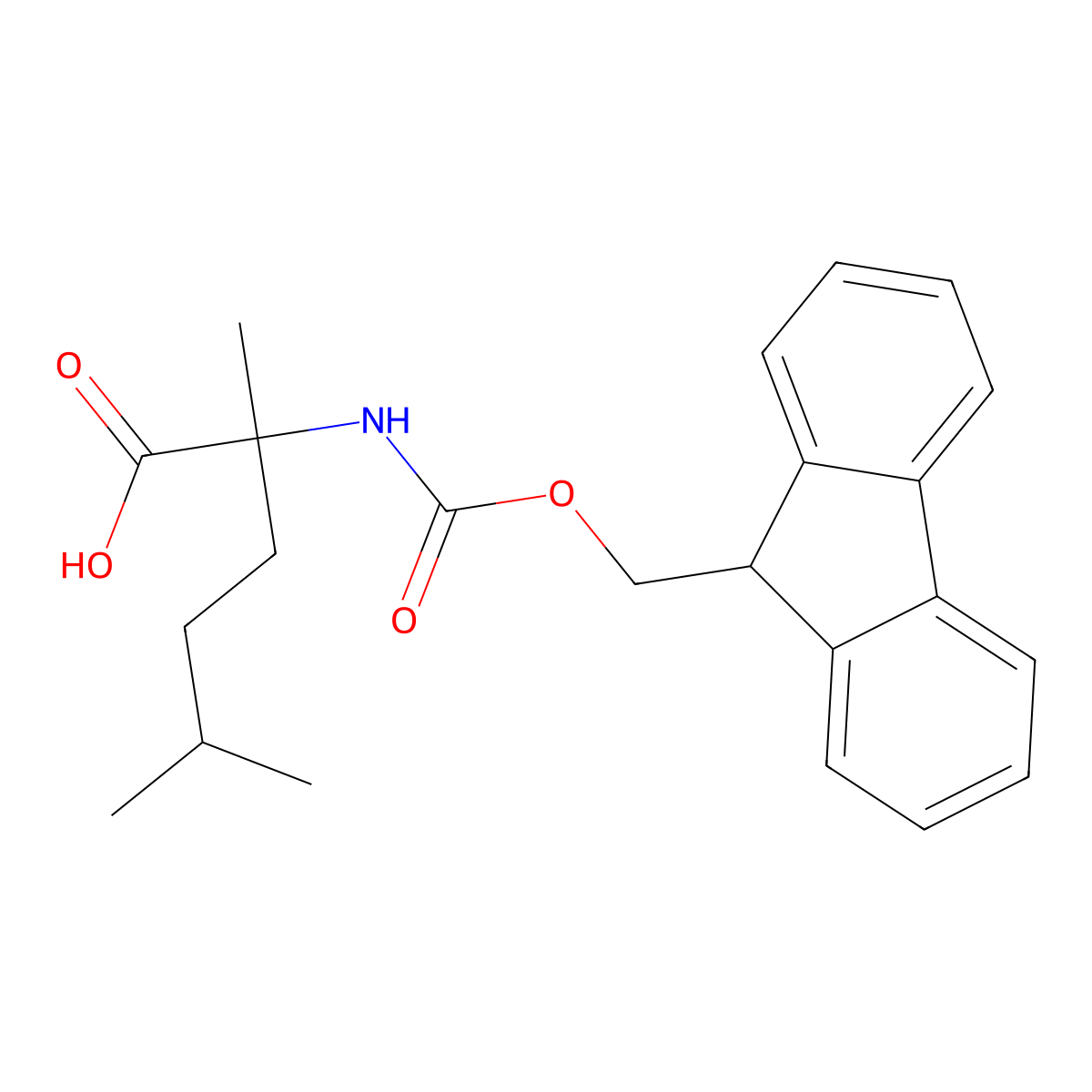 2-({[(9H-fluoren-9-yl)methoxy]carbonyl}amino)-2,5-dimethylhexanoic acid molecular structure, CAS 1690852-24-4