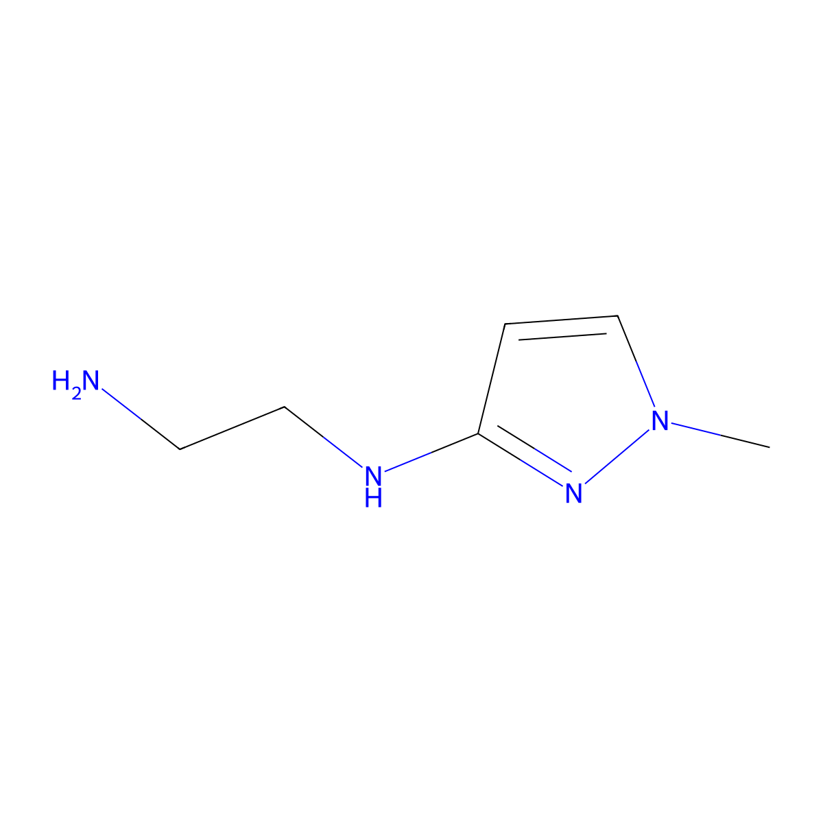 N-(2-Aminoethyl)-1-methyl-1H-pyrazol-3-amine molecular structure, CAS 1690855-35-6