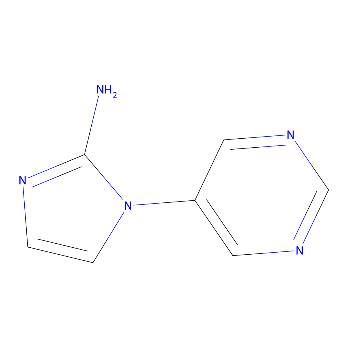 1-(pyrimidin-5-yl)-1H-imidazol-2-amine molecular structure, CAS 1690863-26-3